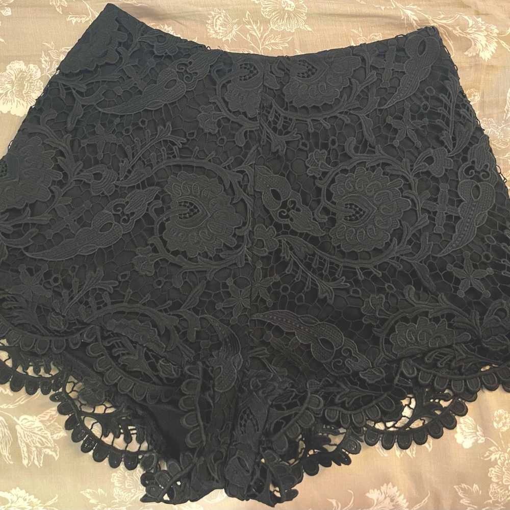 STONE COLD FOX Scorpio Lace Shorts in Black